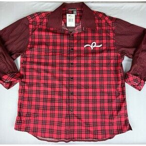 Rocawear Button Up Long Sleeve Plaid Shirt Men’s 3X Red New Dead Stock Streetwea